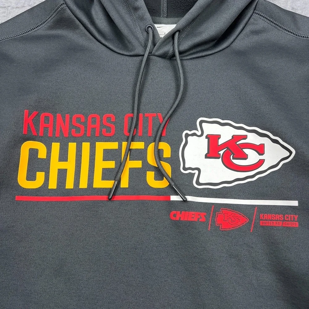 Kansas City Chiefs Nike Hoodie Men's Small Gray NFL Football Pullover Sweatshirt